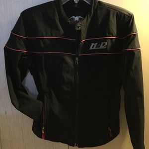 Harley Davidson Small, black with red and reflective silver accents jacket